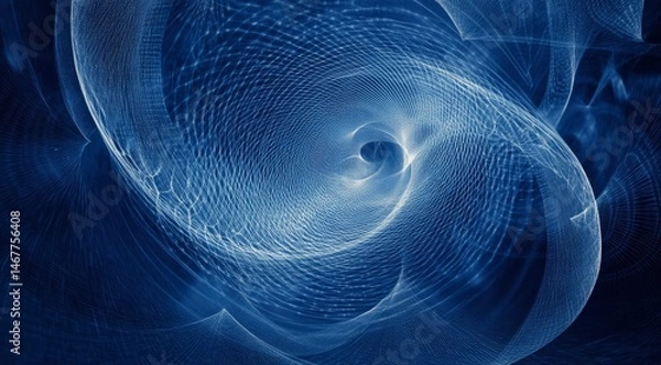 Fototapeta Abstract Blue Swirl: A Serene Net of Light and Shadow