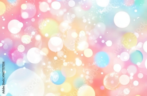 Fototapeta Pastel Bubble Lights: A Dreamy, Soft Bokeh Abstract