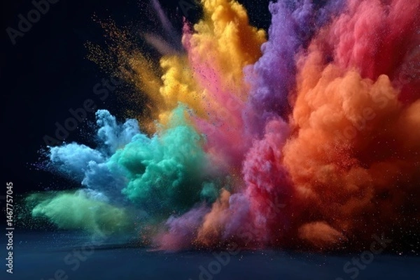 Fototapeta Vibrant Rainbow Powder Explosion: A Dynamic Artistic Burst