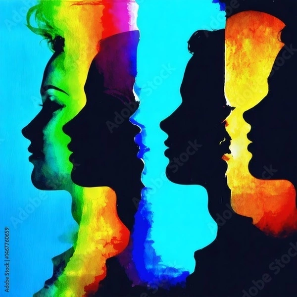 Fototapeta "Vibrant Diversity and Inclusion Collage – Unity, Pride, and Belonging in Colorful Representation"