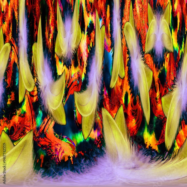 Fototapeta Colorful fashion print leopard designs.Fabric fashion pattern.Wave textile print design,illustration.Fractal colorful pattern.Print pattern illustration.New season fabric print.Textile fashion pattern