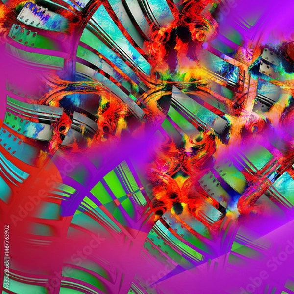 Fototapeta Colorful fashion print leopard designs.Fabric fashion pattern.Wave textile print design,illustration.Fractal colorful pattern.Print pattern illustration.New season fabric print.Textile fashion pattern