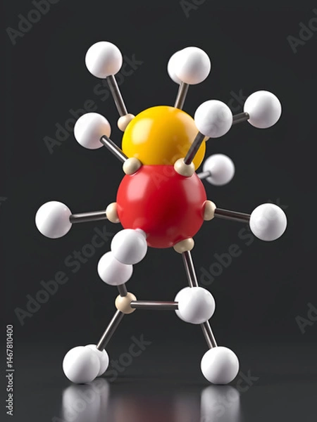 Fototapeta Catechol molecule made with balls, scientific molecular model. Chemical 3d rendering