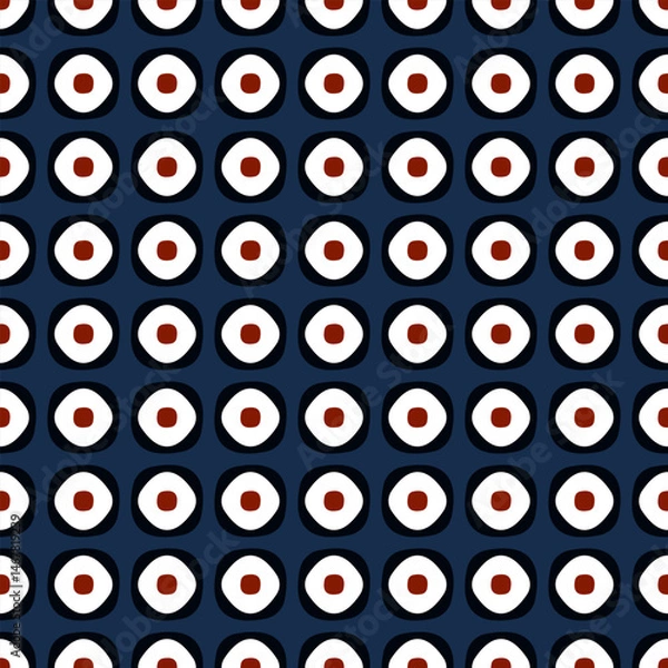 Obraz Simple geometric pattern abstract diamond shapes motif classic blue minimal background. Small dots square elements modern fabric design textile swatch ladies dress, man shirt all over print block.