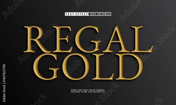 Obraz Editable regal gold 3D text effect with elegant and luxurious style.
