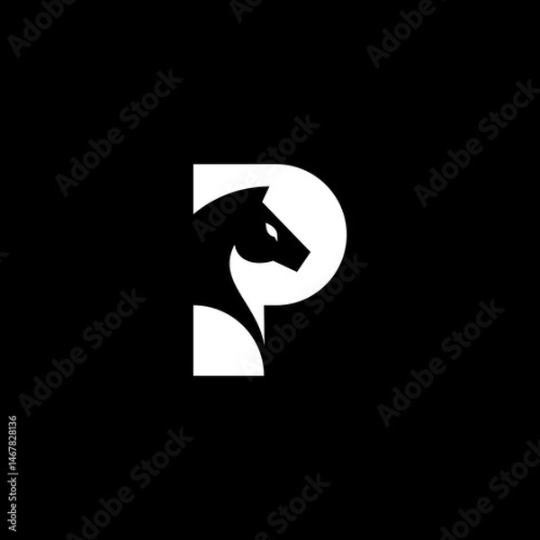 Obraz letter P horse logo