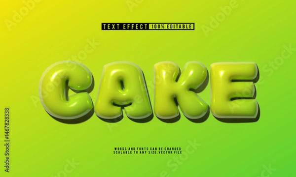Obraz Editable cake text with balloon text effect, perfect for sweet celebrations