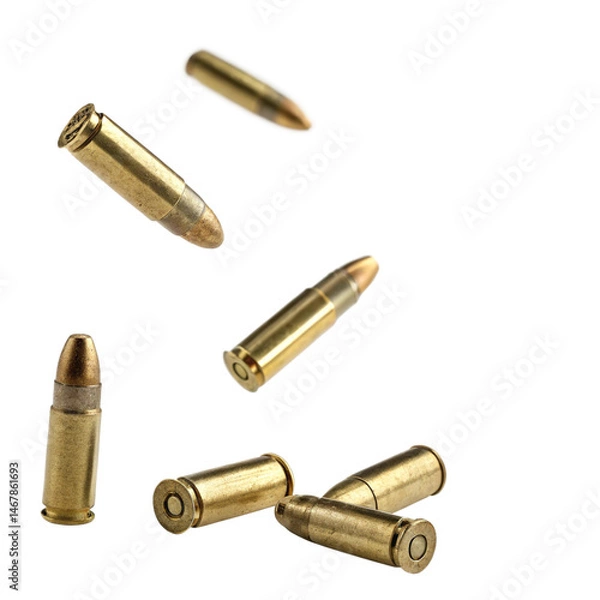 Fototapeta bullet falling isolated on white
