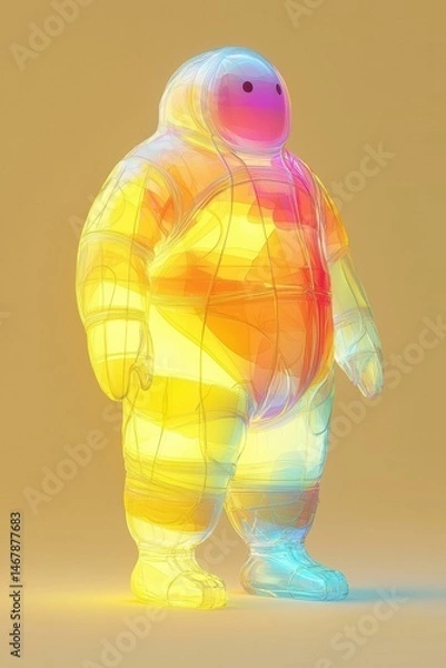 Fototapeta Colorful, translucent figure. AI.