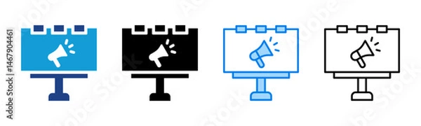 Fototapeta Billboard icon sheet multiple style collection