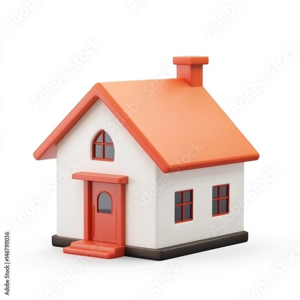 Fototapeta Simple, stylized illustration of a small house.