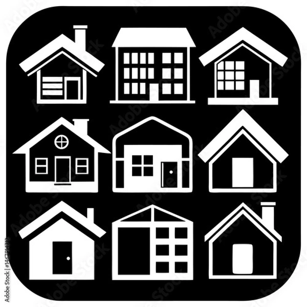 Fototapeta House and building vector icons set.