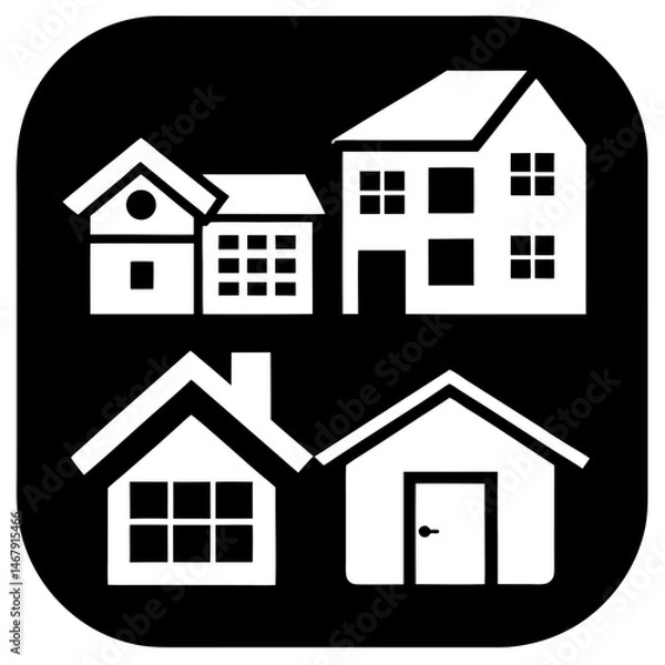 Obraz House and building vector icons set.