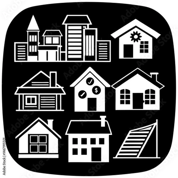 Obraz House and building vector icons set.