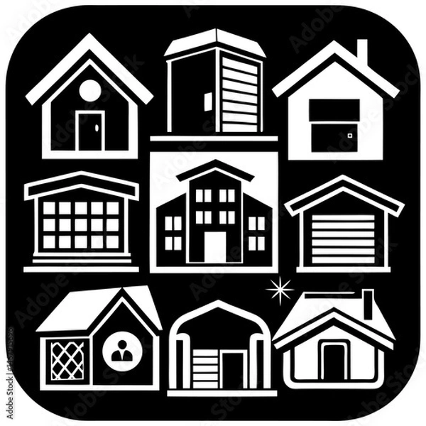 Obraz House and building vector icons set.