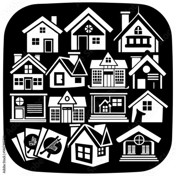 Obraz House and building vector icons set.