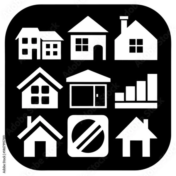 Obraz House and building vector icons set.