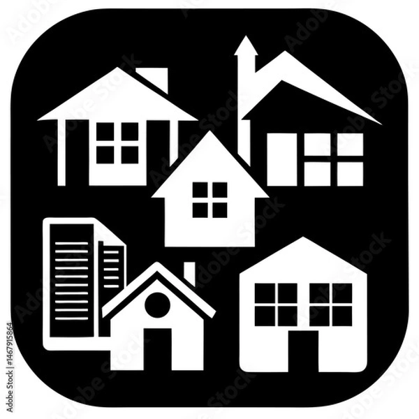 Obraz House and building vector icons set.