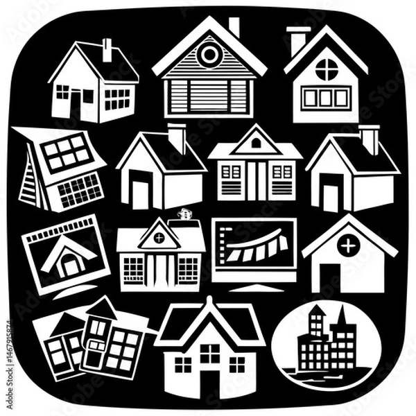 Obraz House and building vector icons set.