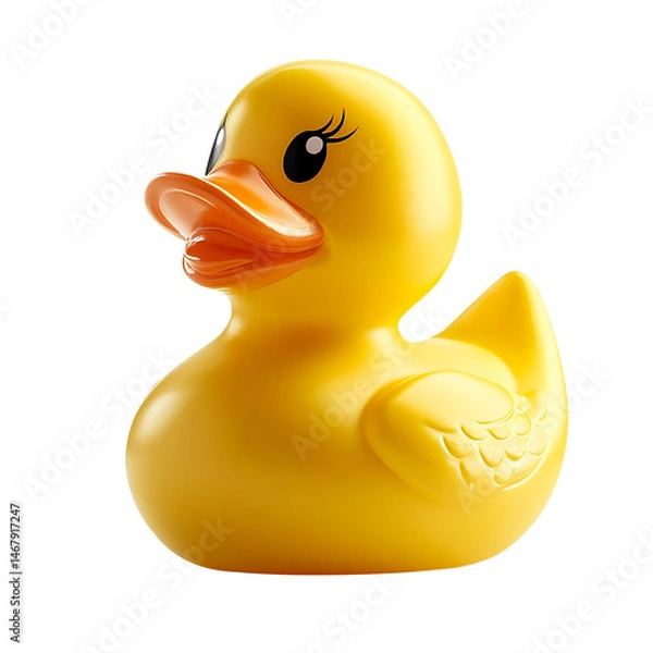 Obraz An Yellow Rubber Duck Toy On Clear Png Background