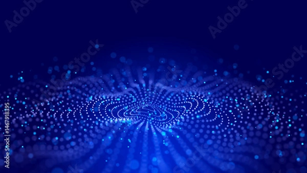 Obraz 3d abstract web with intertwining lines and dots. Digital technologies - big data research.