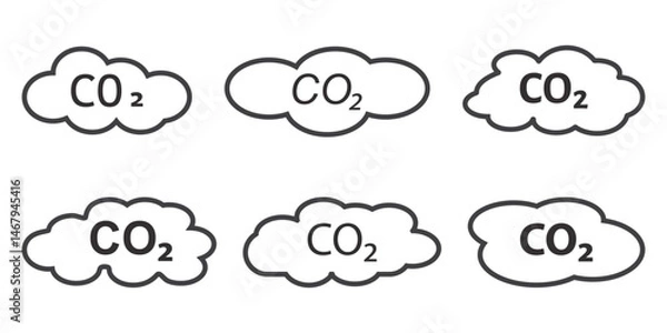 Obraz co2 gas carbon dioxide icon Outline vector for web ui graphic. co2 gas icon.