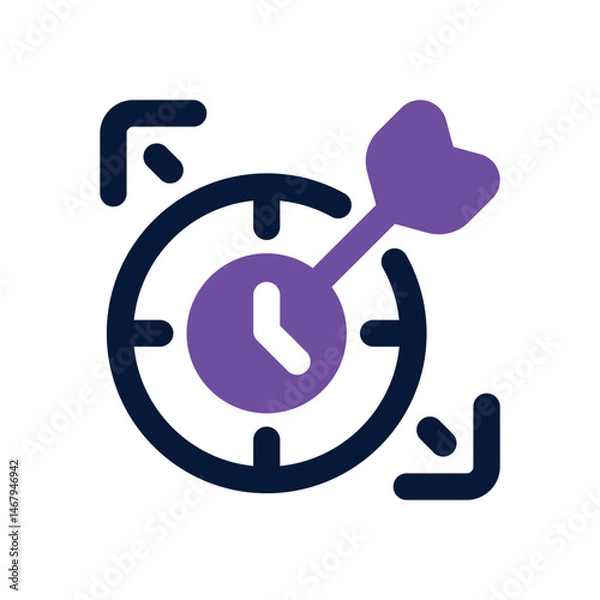 Fototapeta target time duotone icon. Sleek and modern vector icon for websites, mobile apps, marketing materials, and corporate design. Fully scalable and ready to use.