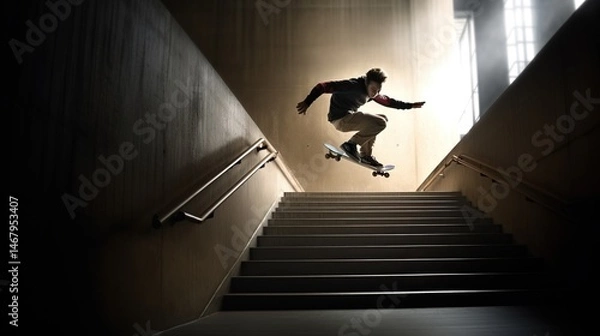 Obraz Skateboarding stairs
