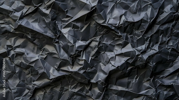 Fototapeta Wrinkled black old wrinkled paper. Dusty cardboard wrapping