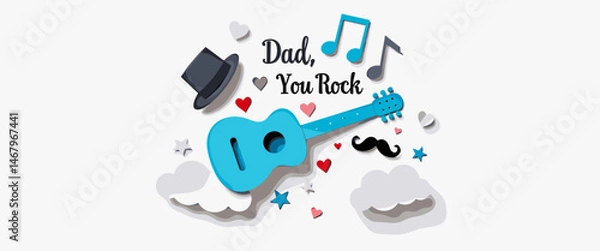 Obraz "Happy Father's Day Greeting with Decorative Typography and Leaves"

