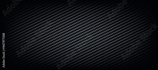 Obraz Panoramic dark carbon fiber texture with highlights - Vector illustration
