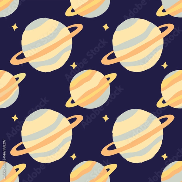 Fototapeta colorful planets space trip repeat seamless pattern vector illustration 