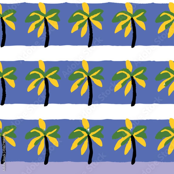 Fototapeta palm stripe repeat seamless pattern vector illustration 