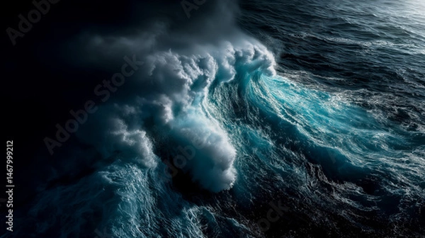 Fototapeta Waves on Volcanic Cliffs