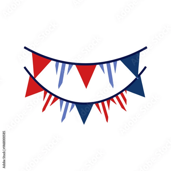 Obraz Patriotic bunting decoration on transparent background