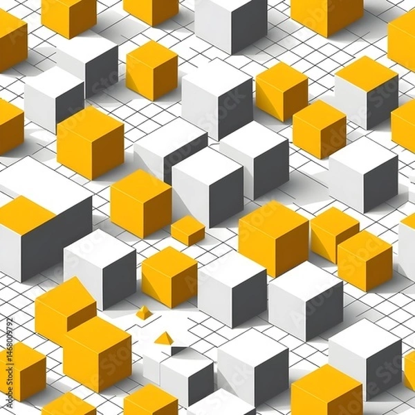 Fototapeta Abstract Isometric Cubes Pattern