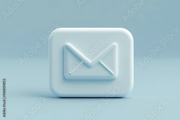 Fototapeta Email symbol in 3d style presentation on background