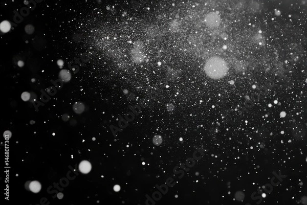 Fototapeta Floating particles in dark space on background