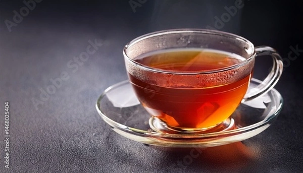 Fototapeta cup of tea on dark background
