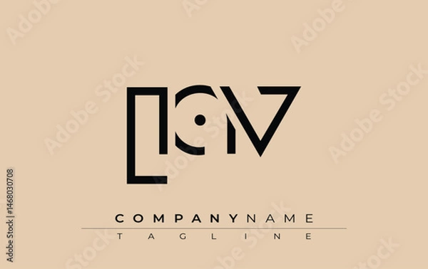 Fototapeta LAV abstract letter design. Modern Business Logo Design With Abstract Typography and Contemporary Style