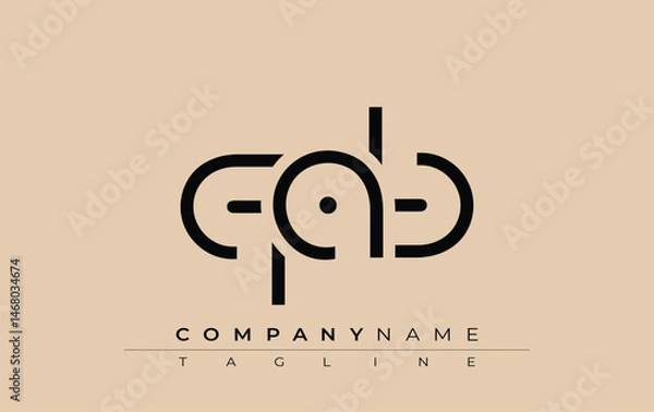 Fototapeta QAB abstract letter design. Modern Business Logo Design With Abstract Typography and Contemporary Style