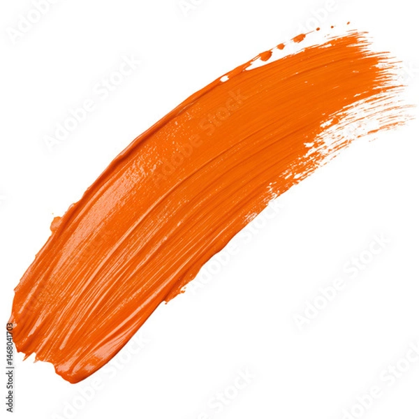 Obraz Orange paint stroke on transparent background