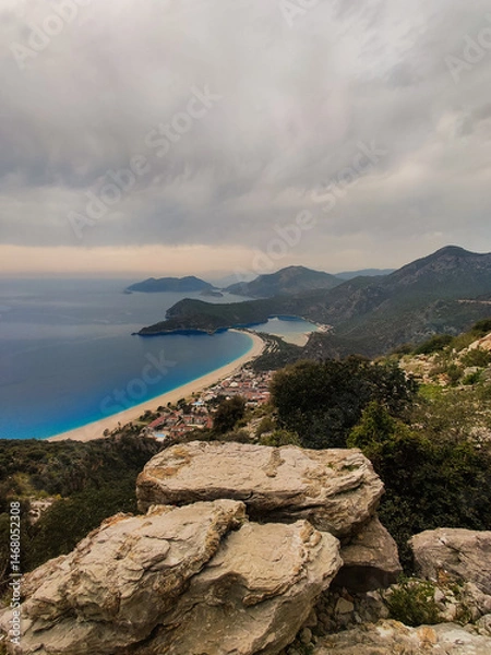 Obraz beautiful landscape from babadag mountain to Oludeniz beach in Turkey