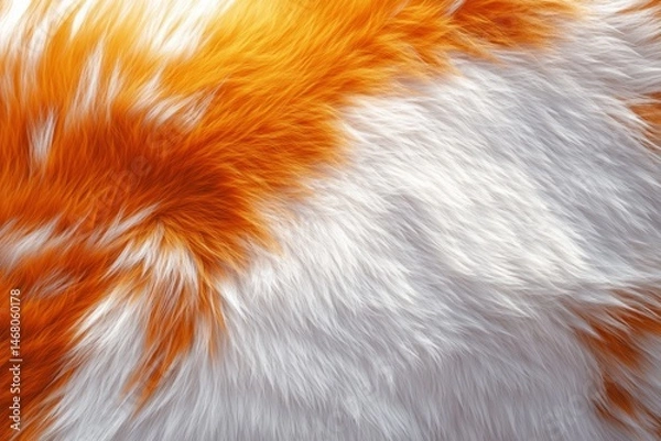 Fototapeta Vibrant orange and white fur texture captures warmth and playfulness in a cozy environment