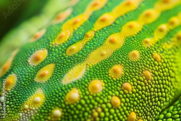Fototapeta Vibrant patterns on vivid green surface reveal the beauty of nature's textures under soft sunlight