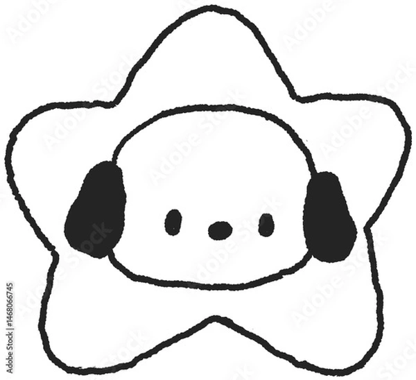 Fototapeta 강아지 별 모양 손그림  