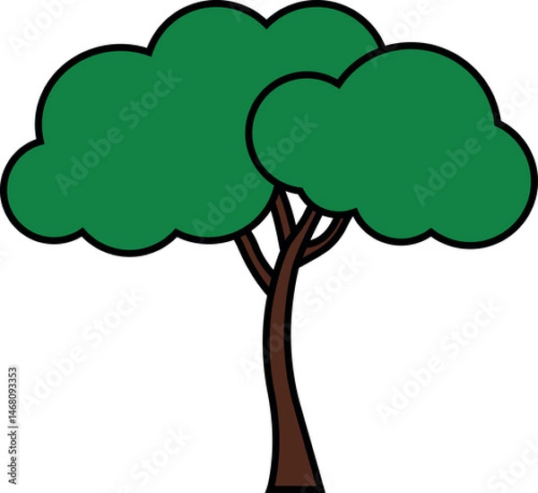 Obraz Flat vector illustration of tree
