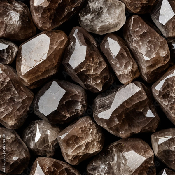 Fototapeta たくさんのスモーキークォーツの原石