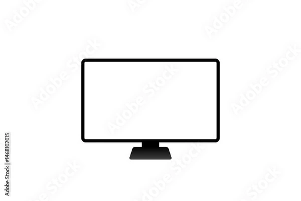 Fototapeta Modern LED LCD TV Screen Mockup, Blank Flat Display Panel Vector on Transparent Background. lcd monitor isolated on white