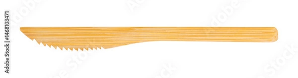 Obraz Table knife made of bamboo isolated top view